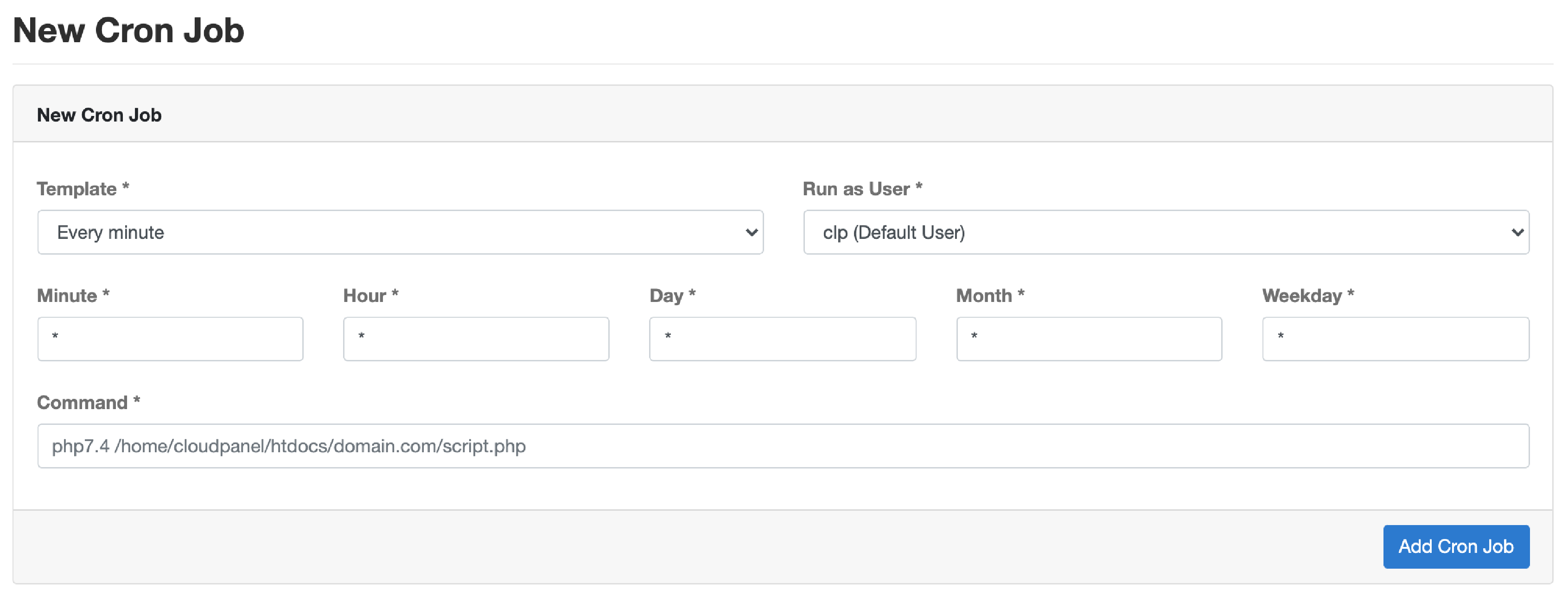 Cron Jobs via CloudPanel