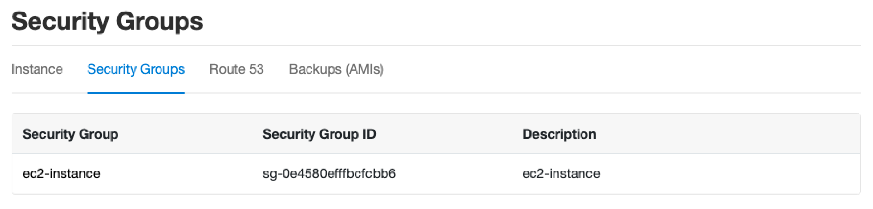 CloudPanel Security Groups