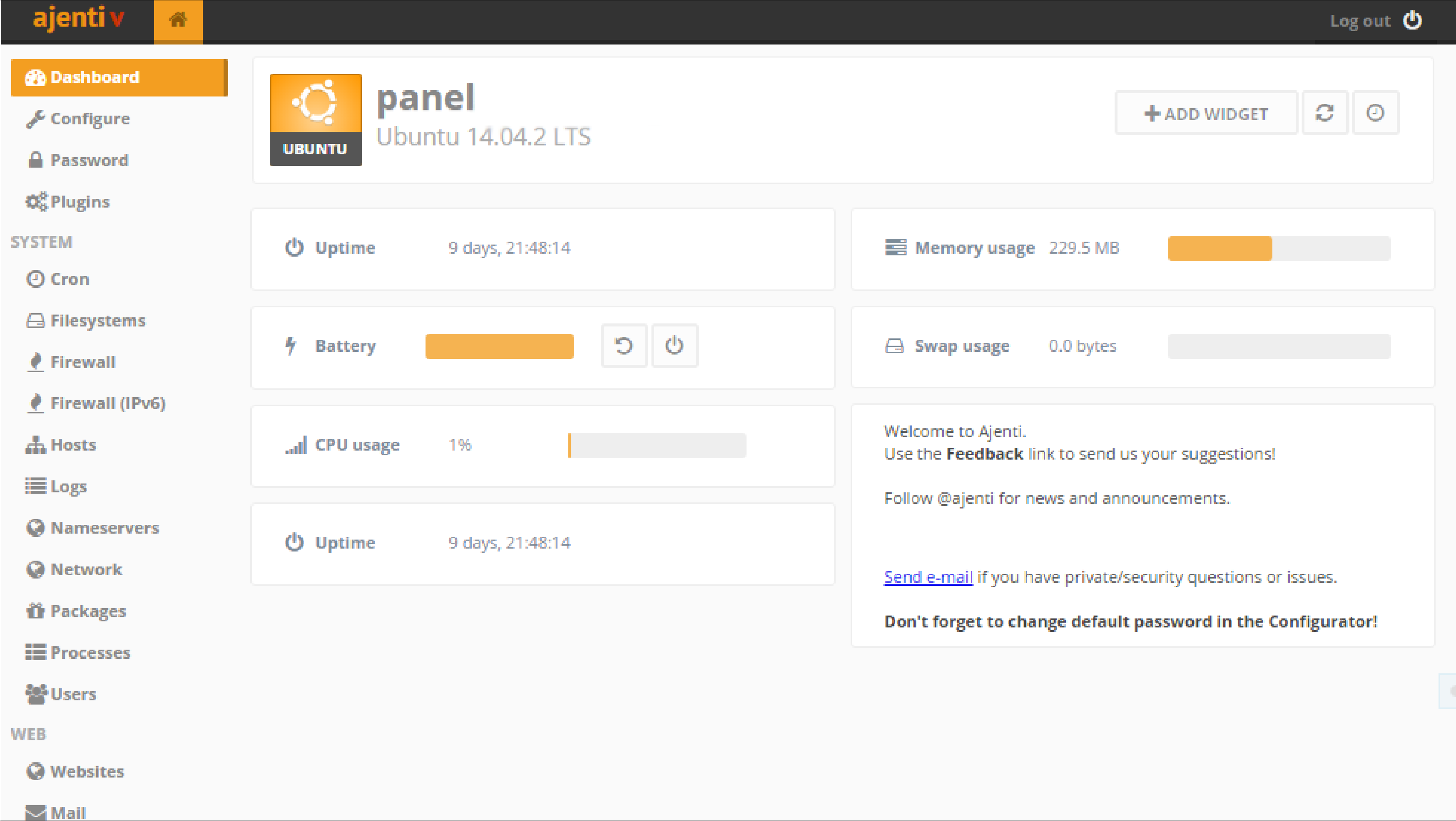 Ajenti- WordPress Hosting Control Panels