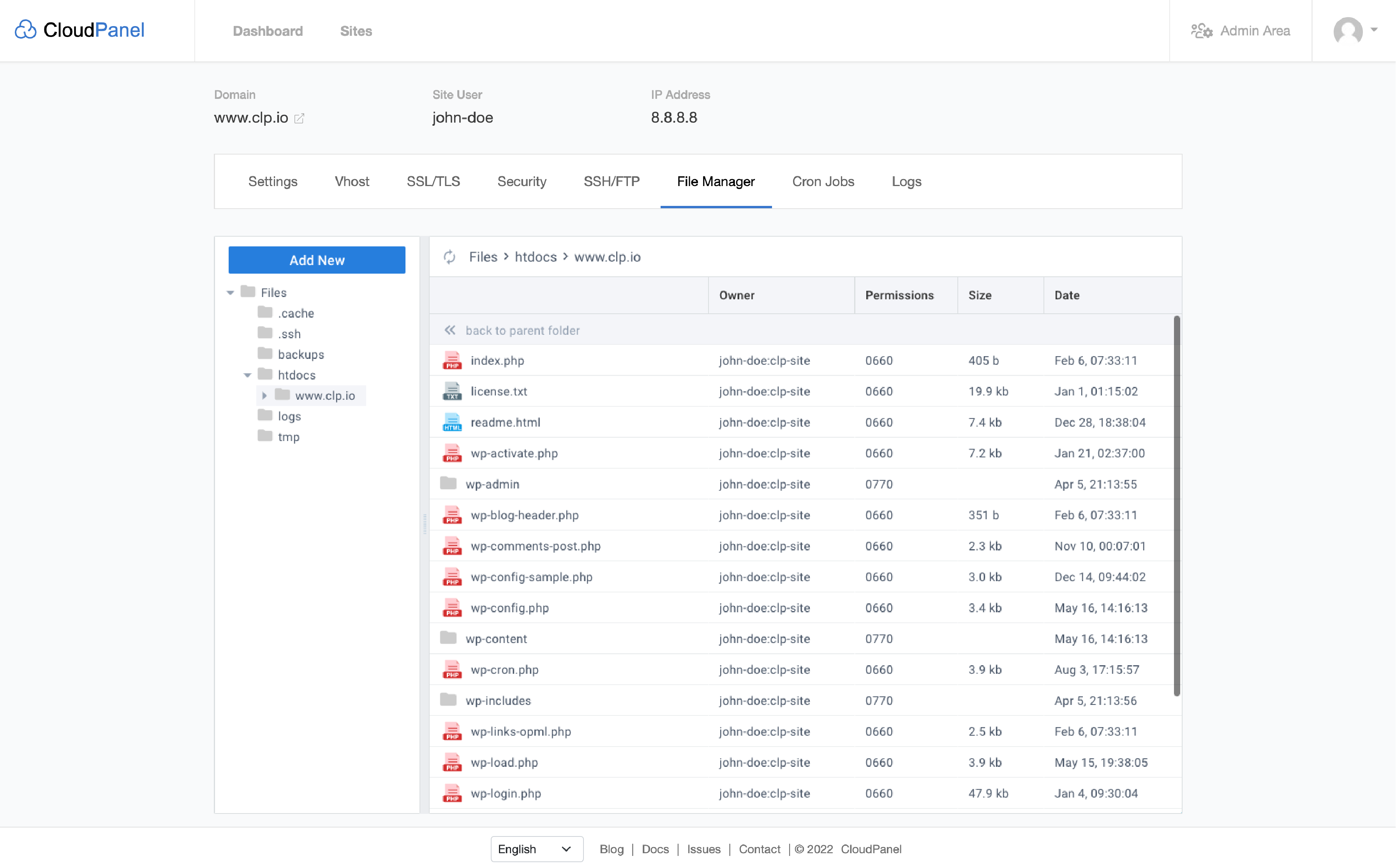 File Manager -CloudPanel