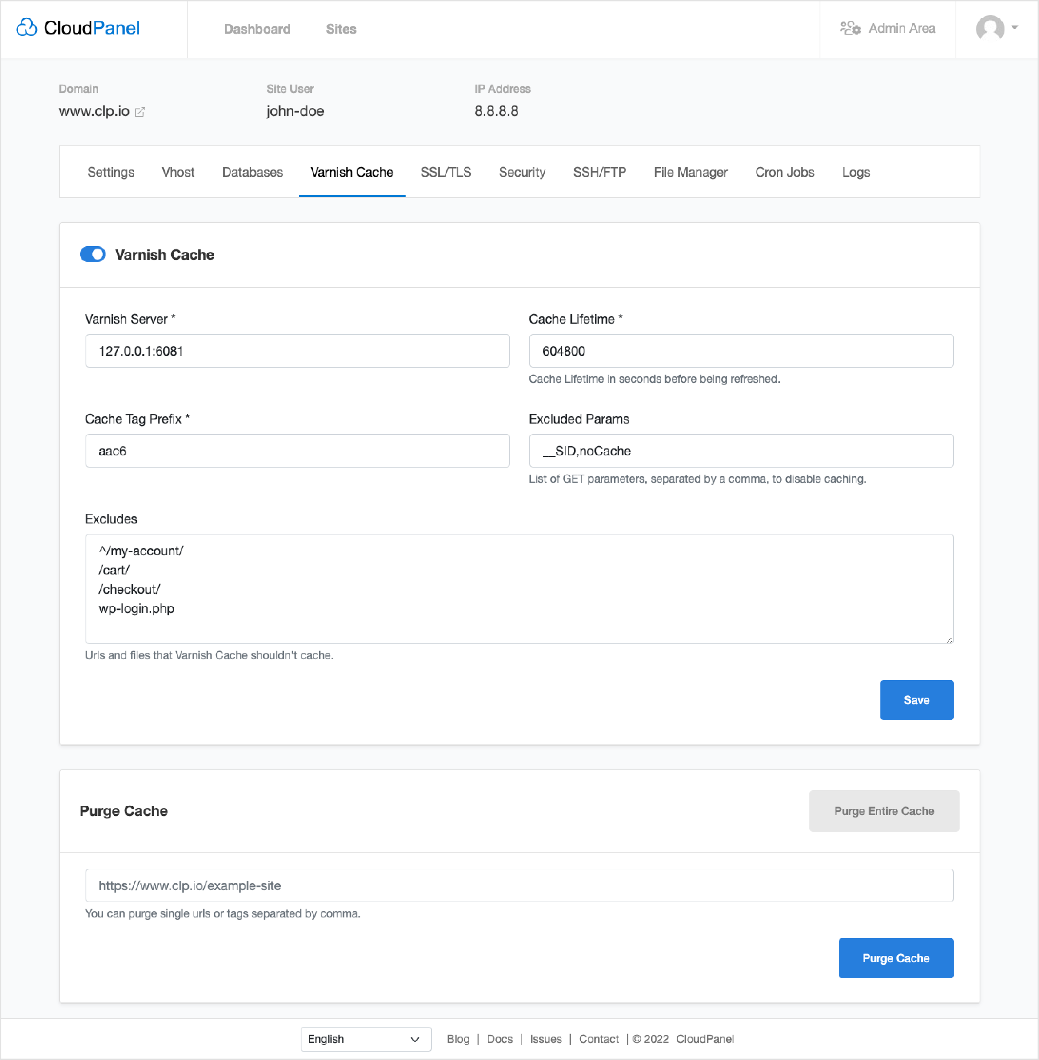 CloudPanel 2.1 release with Varnish Cache