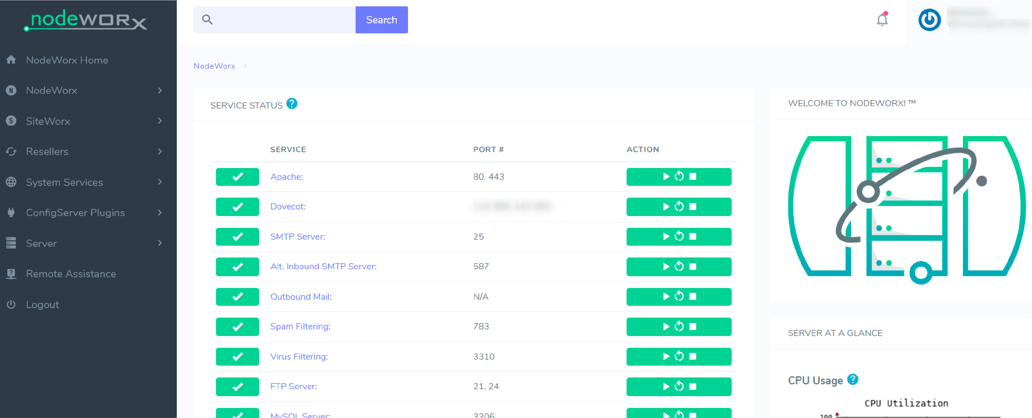 InterWorx hosting panel with advanced email management and security features