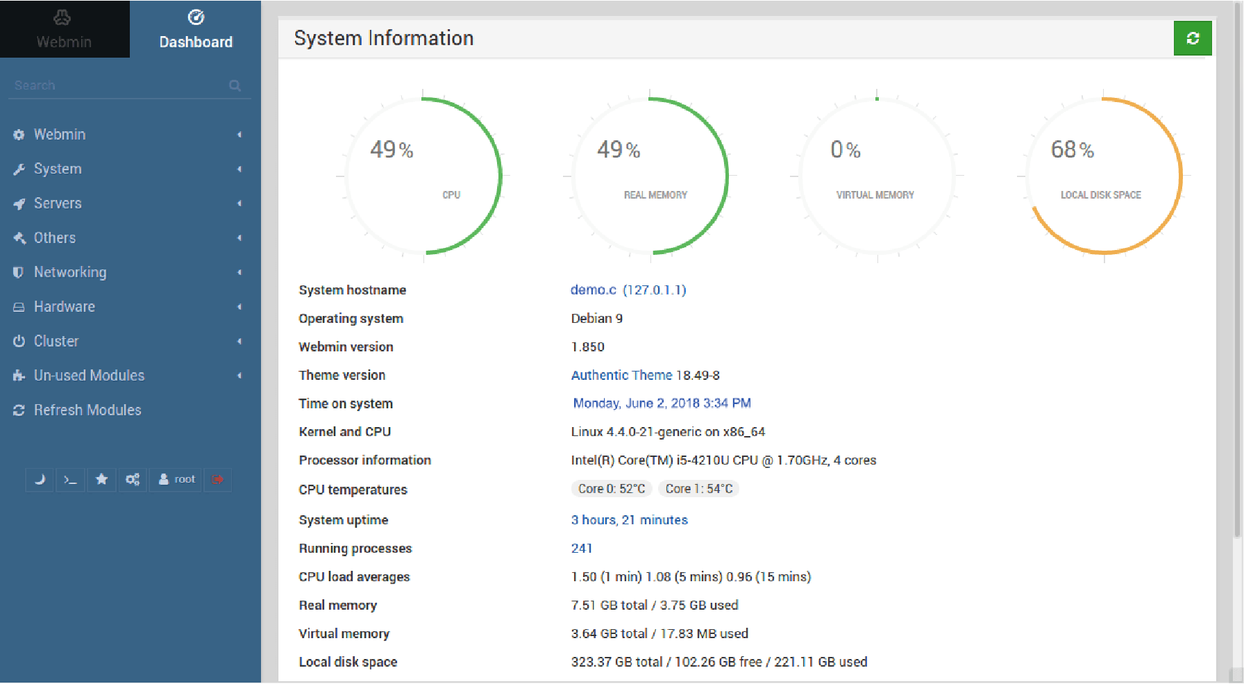 Webmin Dashboard Simplifying VPS Administration