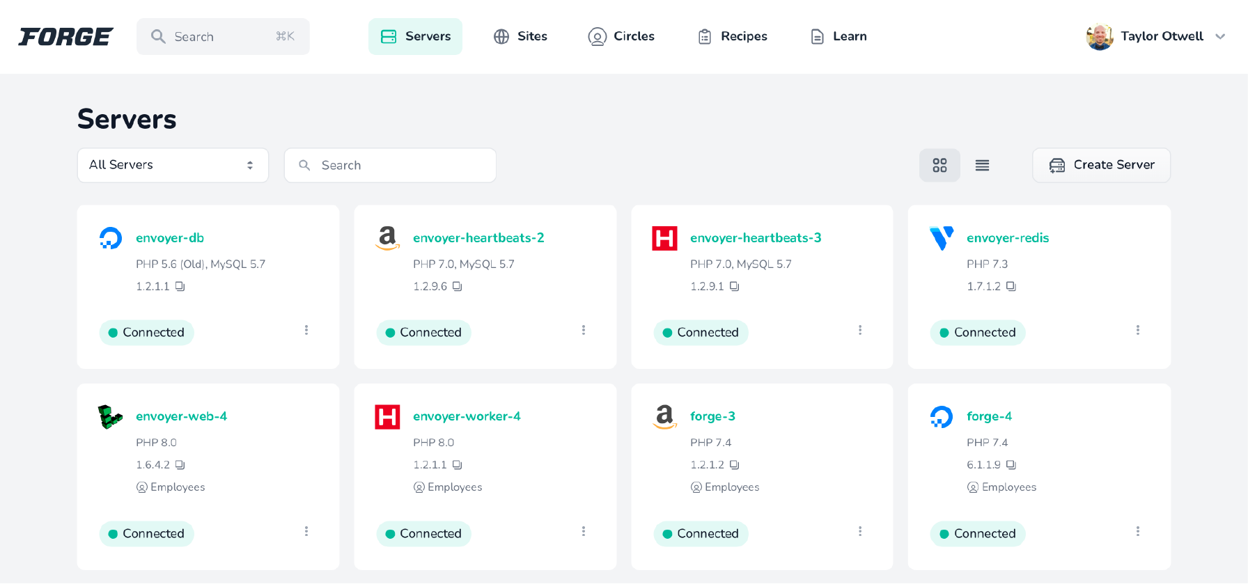 Laravel Forge Dashboard for VPS Management