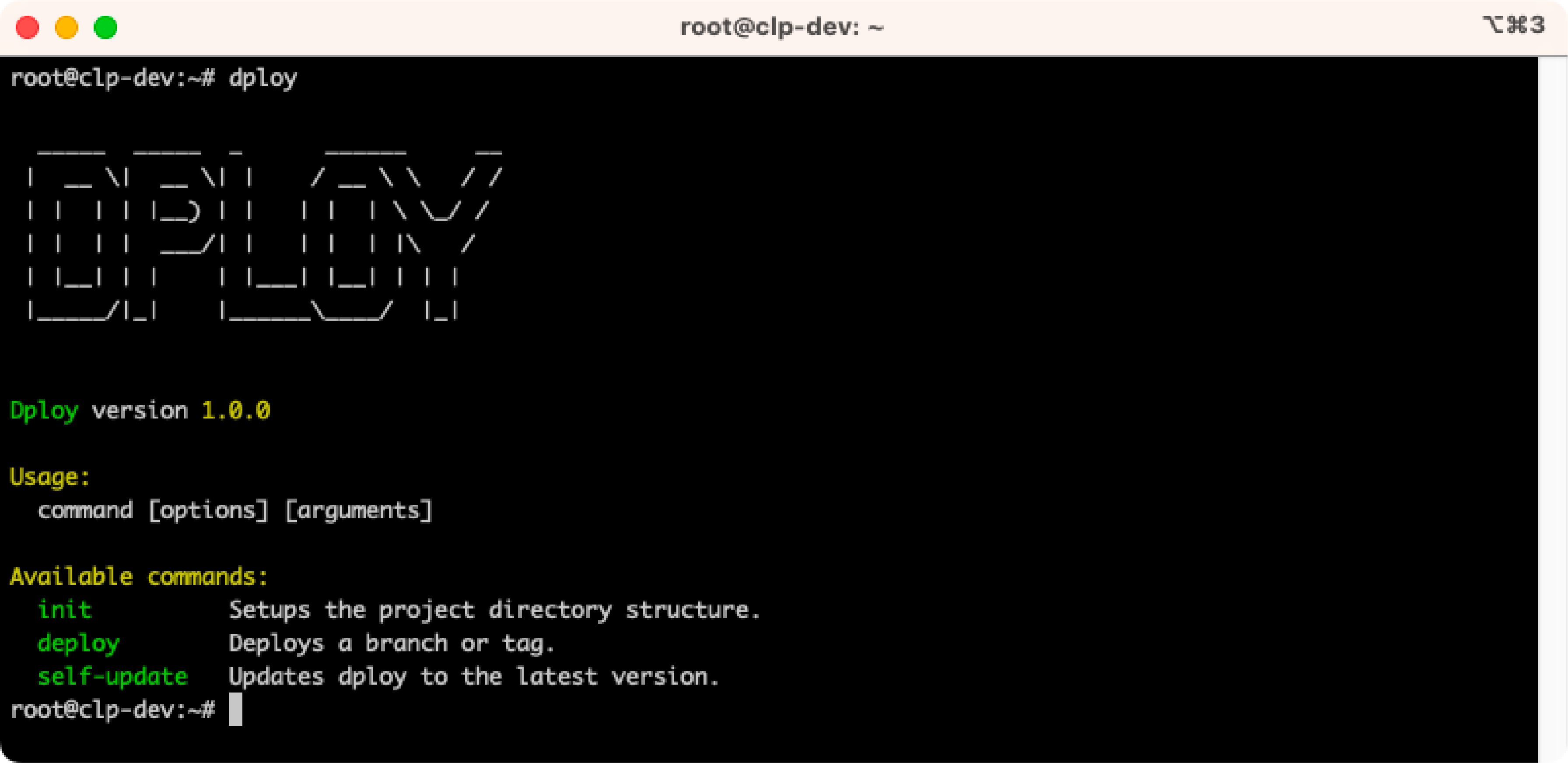 Screenshot of the Dploy, an efficient open source deployment tool