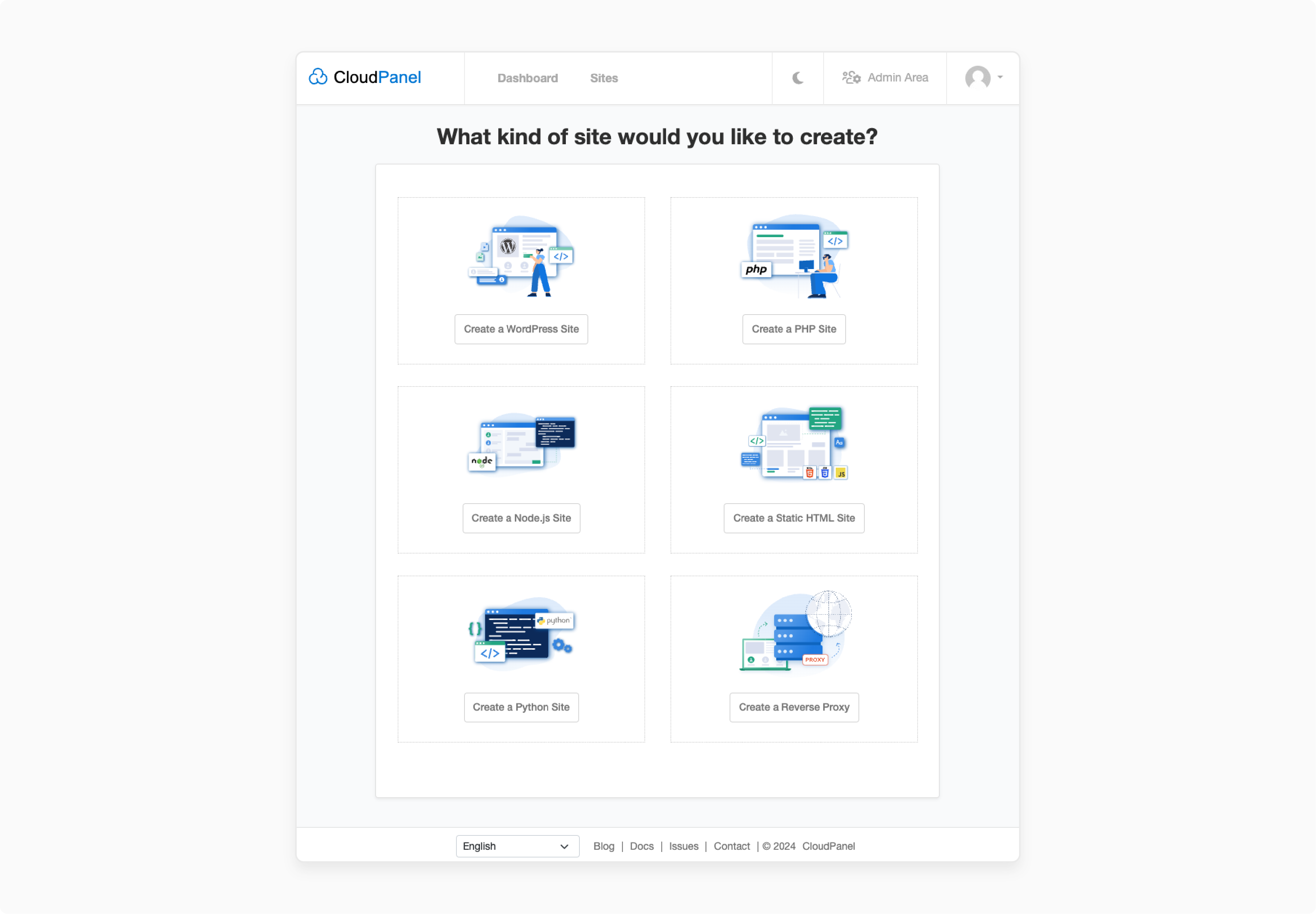 cloudpanel domain setup interface for adding and configuring domains