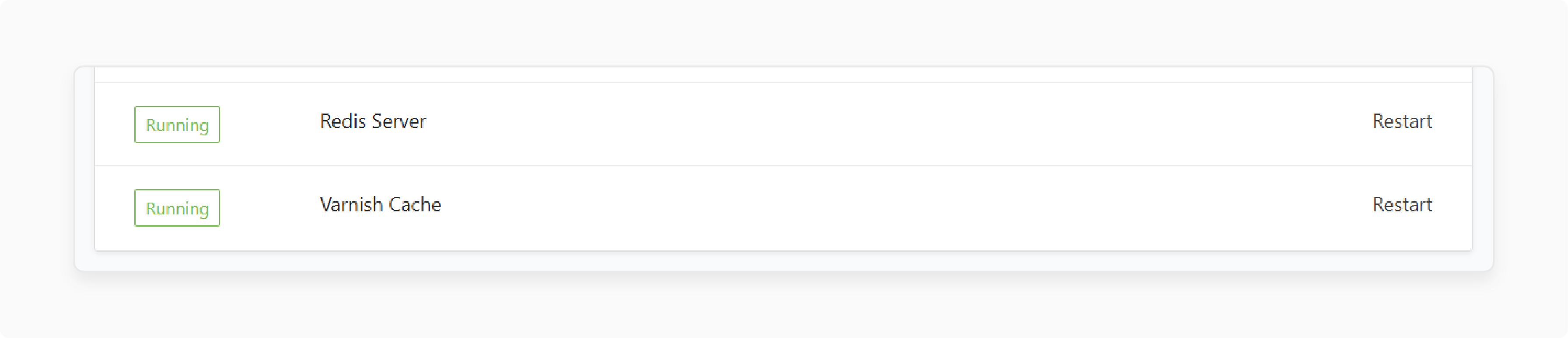 cloudpanel interface displaying the redis service status check with running services for web hosting optimization