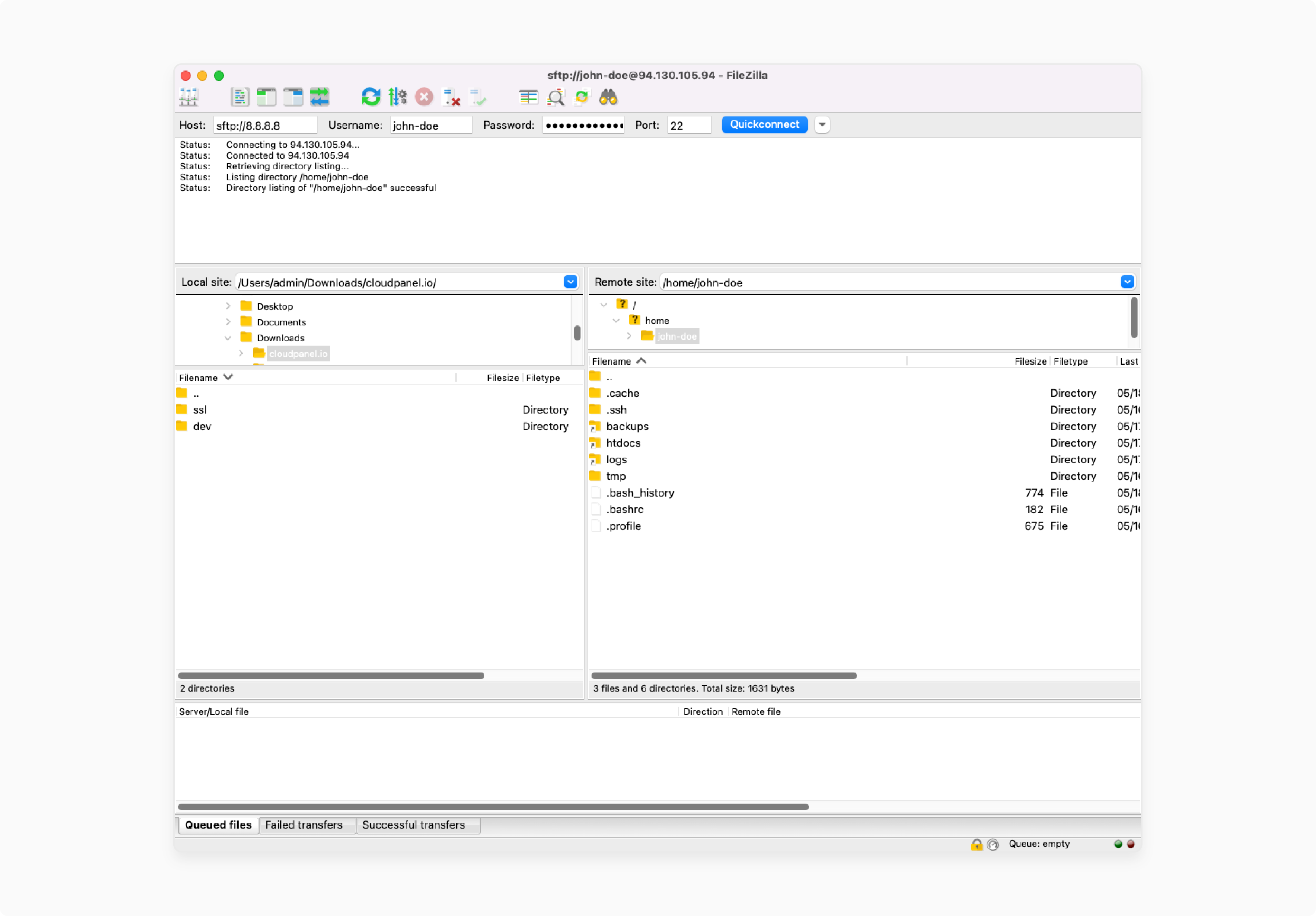 troubleshooting ftp permission errors in cloudpanel