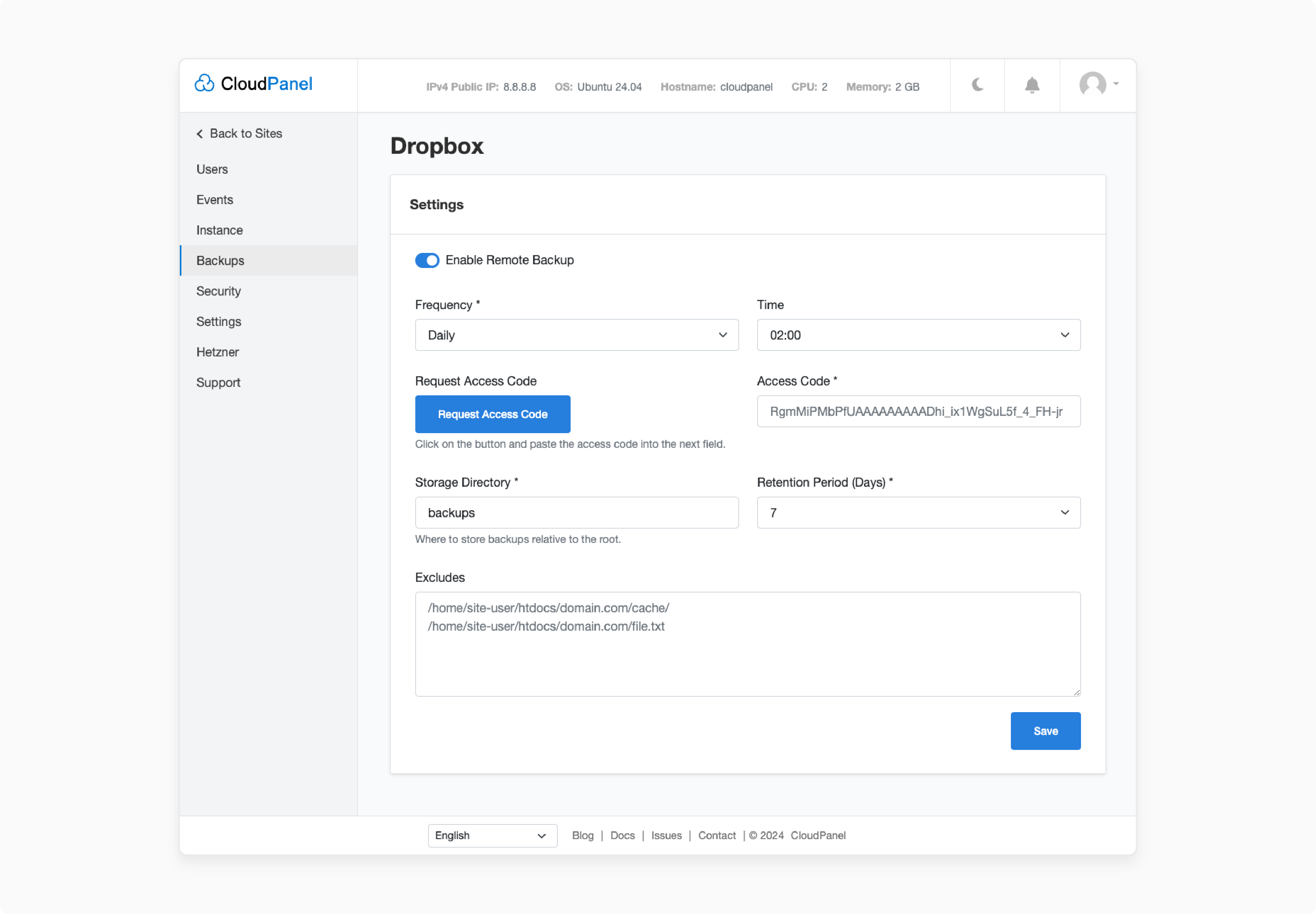 cloudpanel backup security measures including encryption, 2fa, and role-based access controls