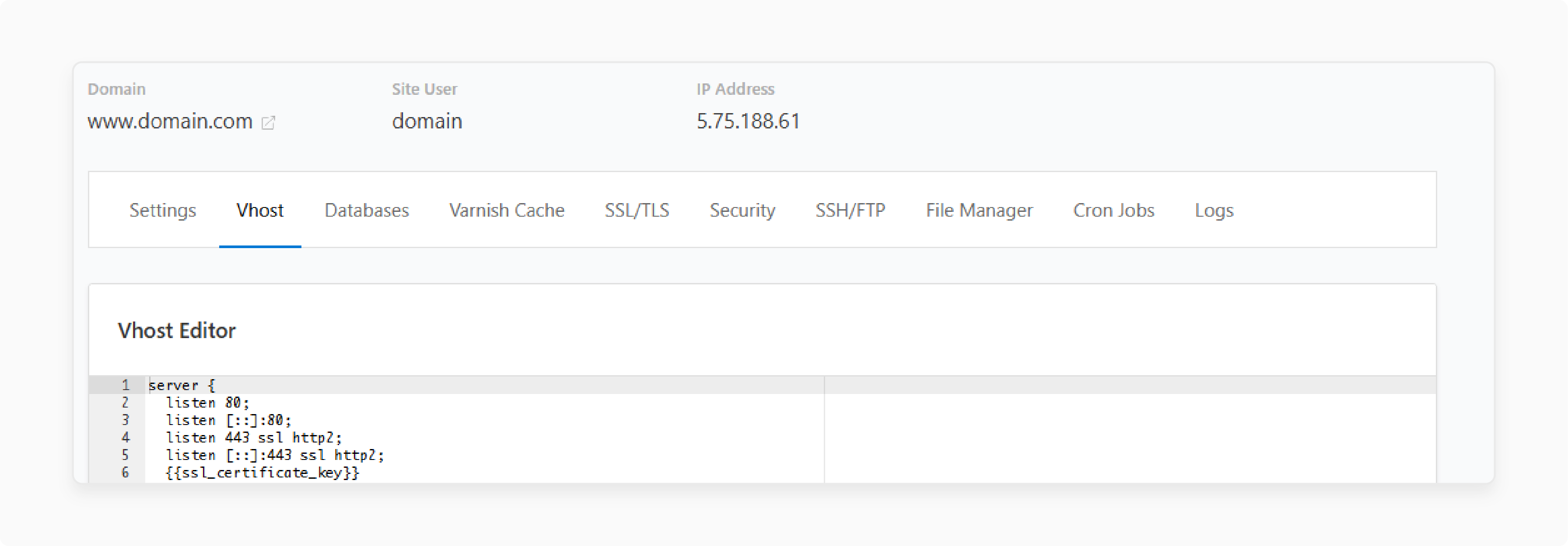 NGINX configuration in CloudPanel with Cloudflare IP detection setup