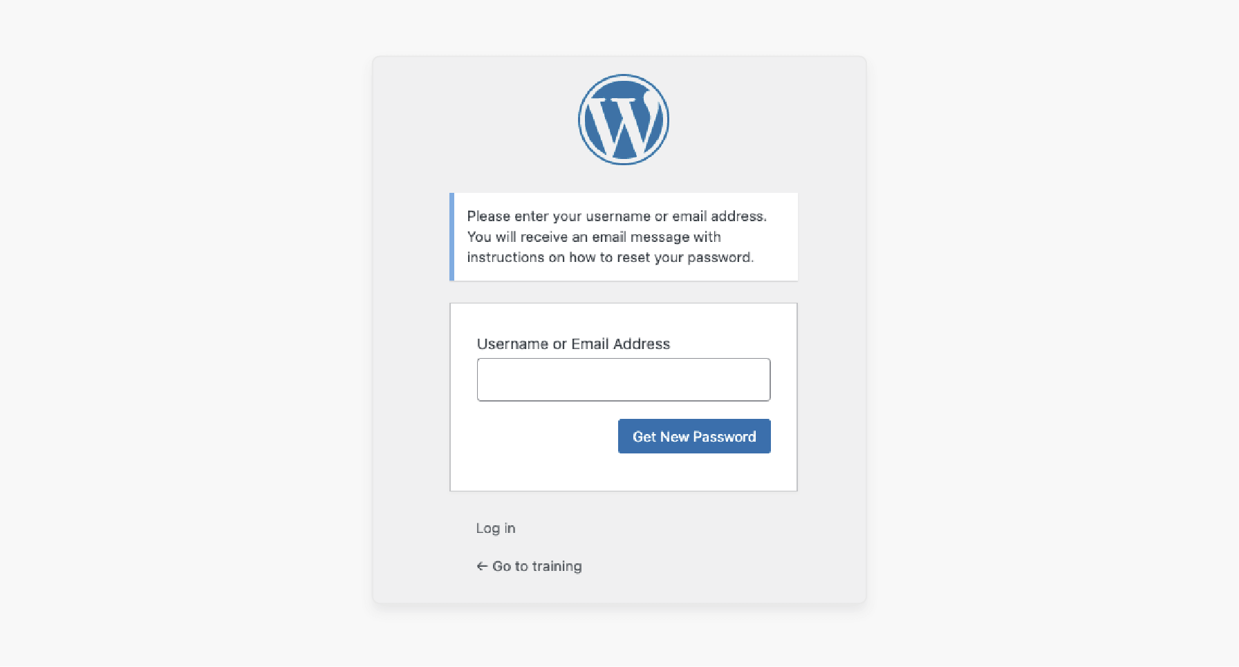 Input field for email or username