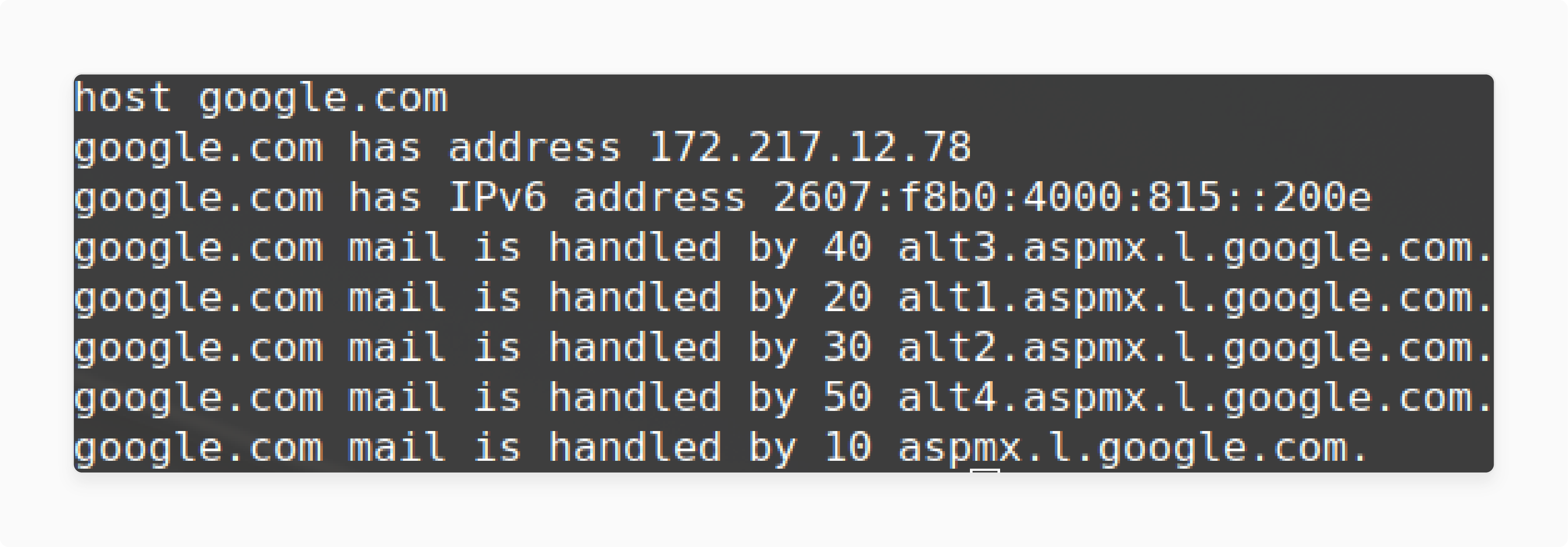 host command testing domain resolution