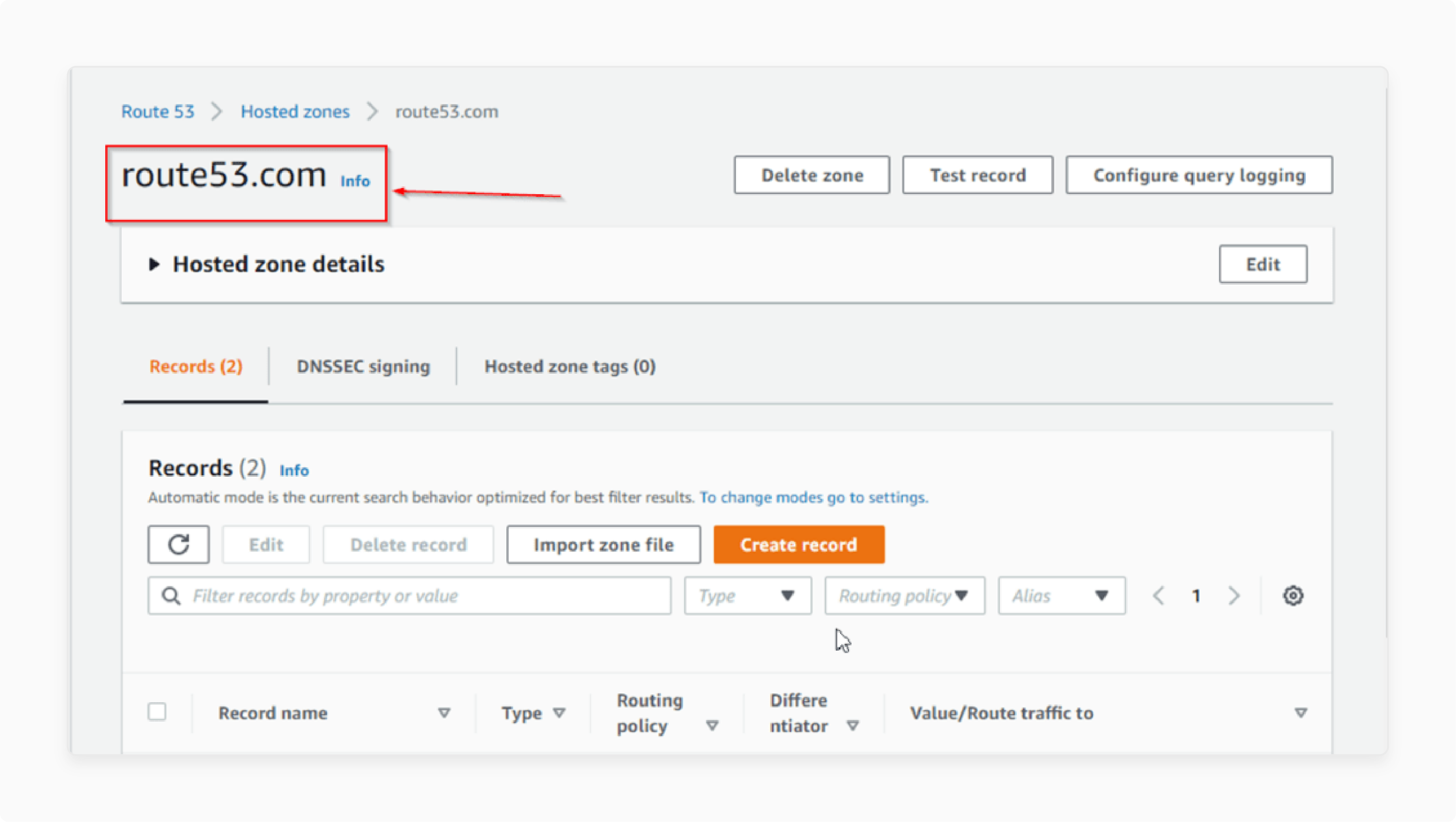 CNAME setup for domain DNS