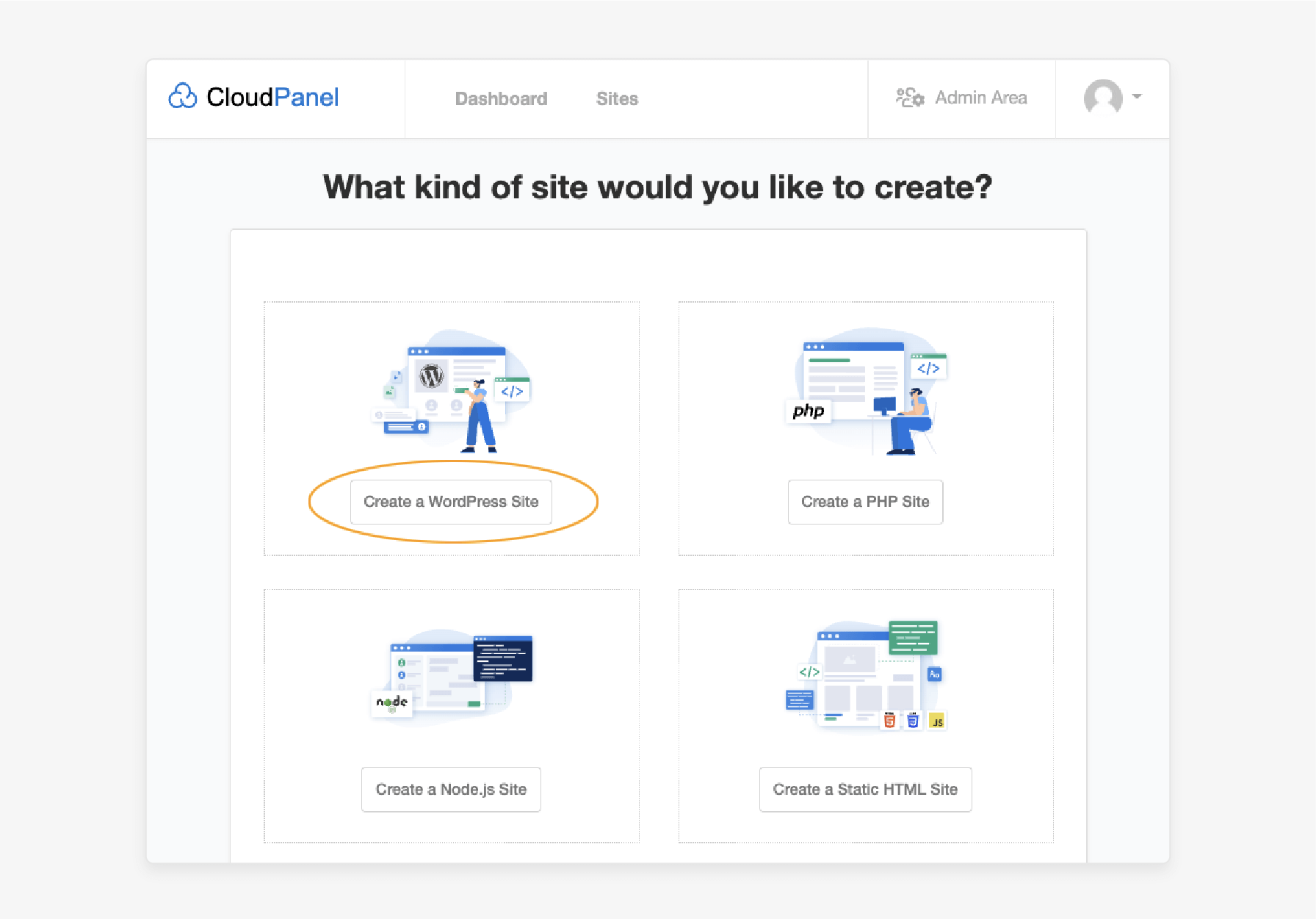 One-click WordPress setup in CloudPanel