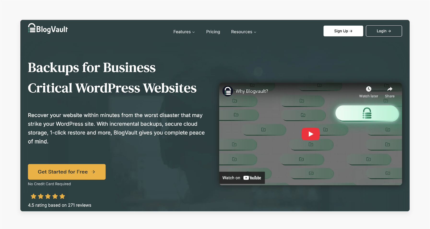 BlogVault plugin for WordPress backups