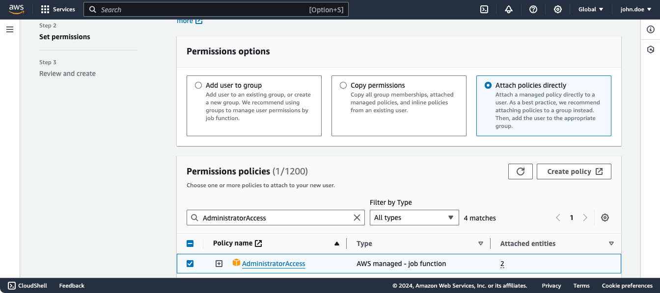 Create Access Keys