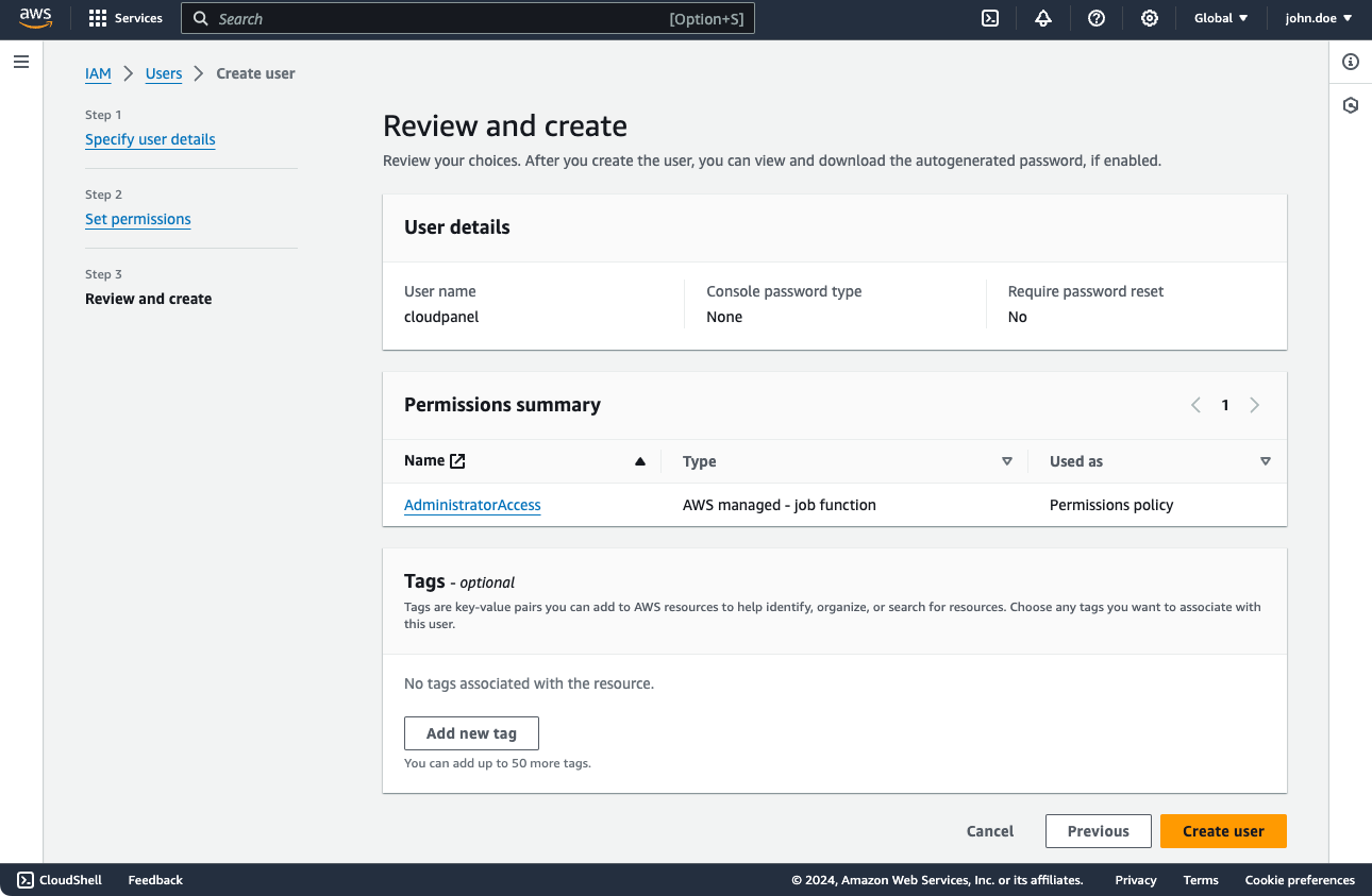 Create Access Keys