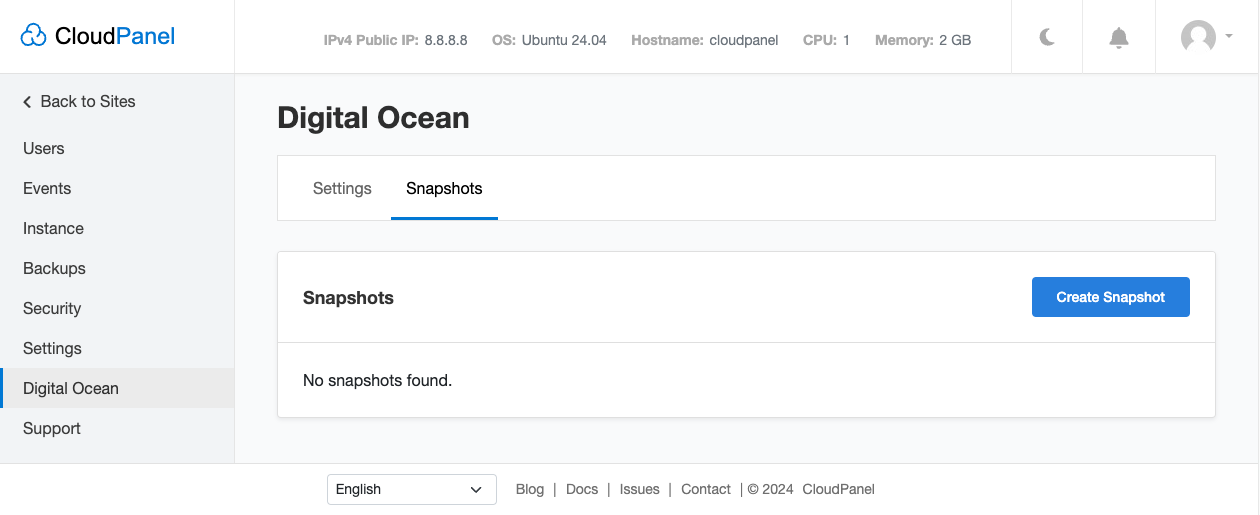 Create Snapshot