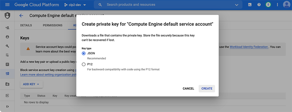 Key Type JSON