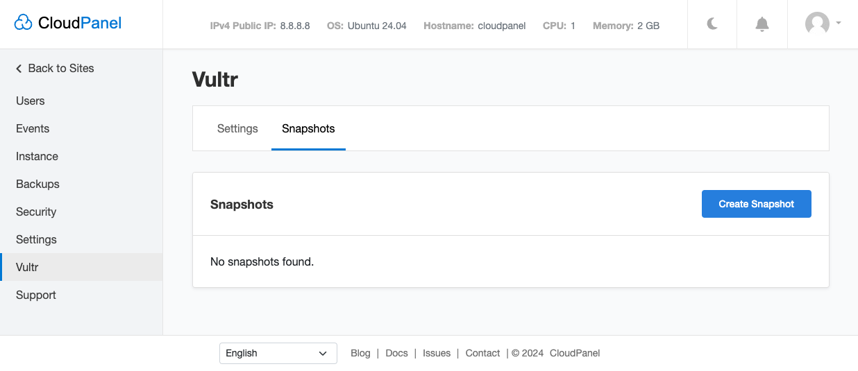 Create Snapshot