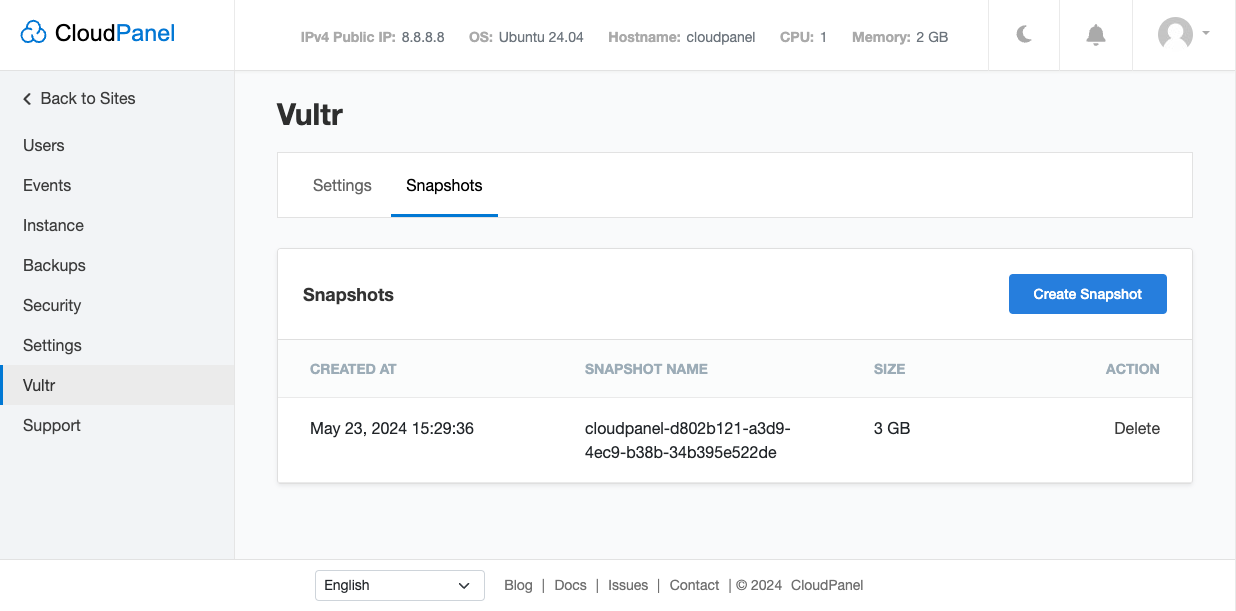 Snapshot Created