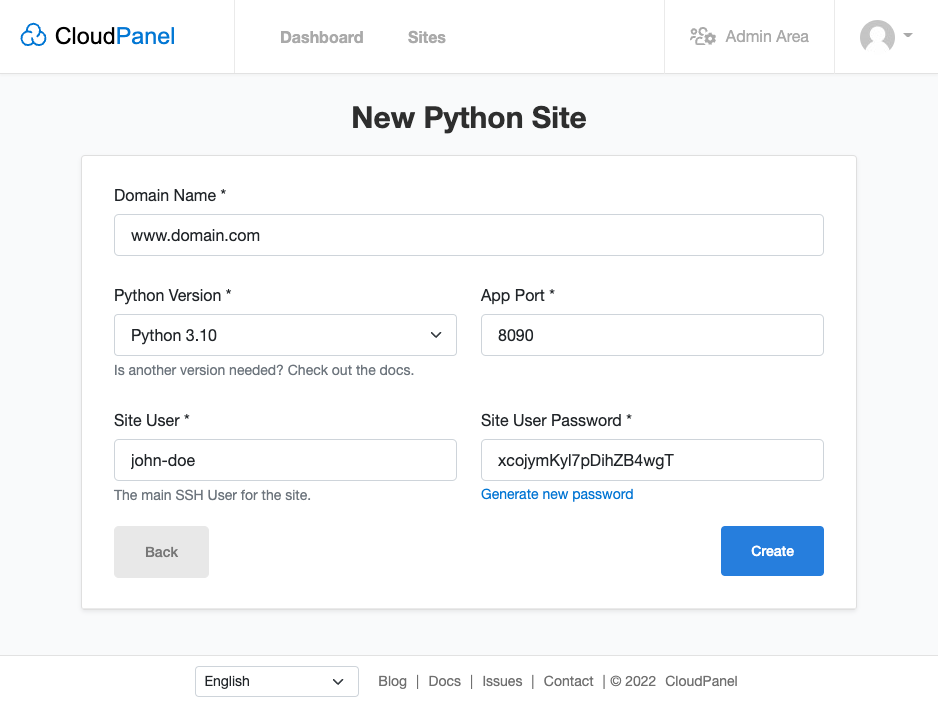 Create a Python Site