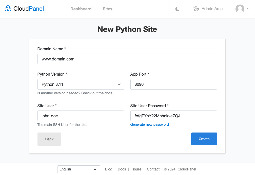 Create a Python Site