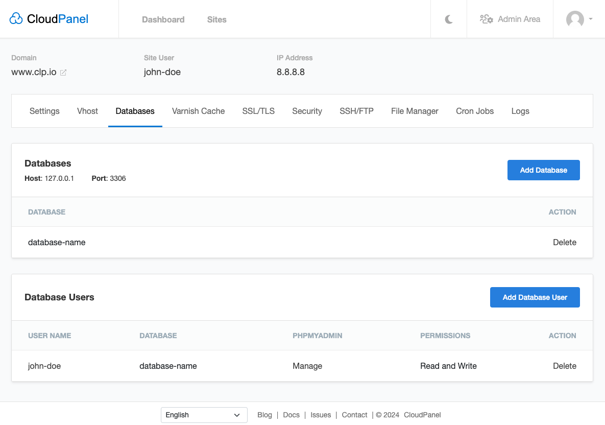 Deleting a Database User