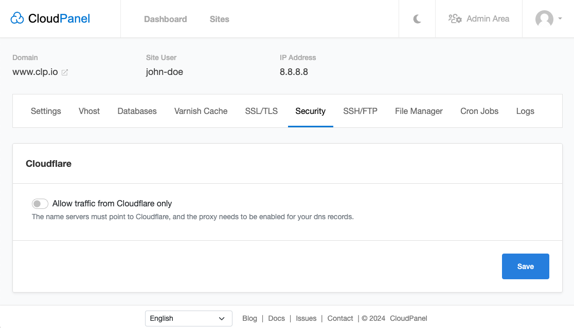 Allow traffic from Cloudflare only