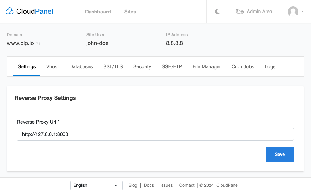 Reverse Proxy Settings