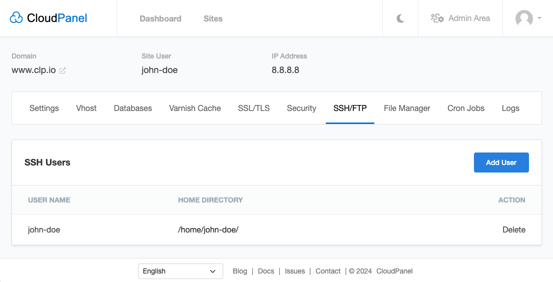 Eliminar un usuario SSH