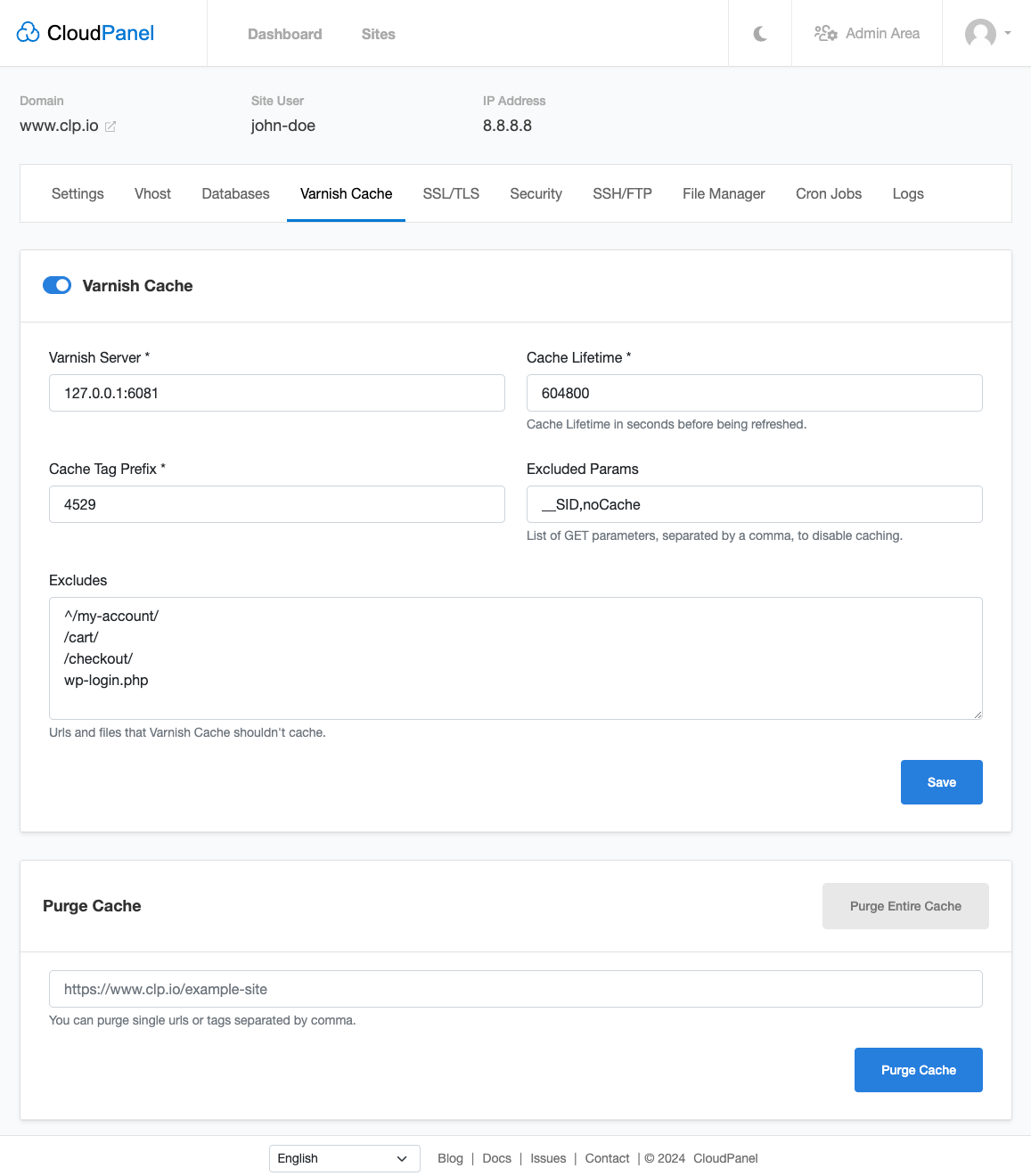 Varnish Cache Settings