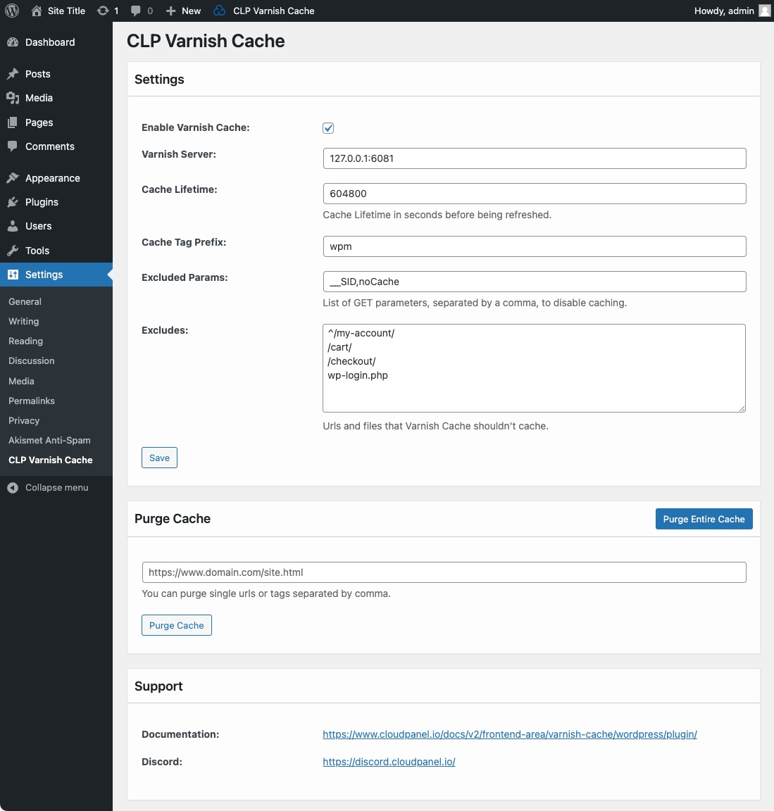 Varnish Cache Plugin for WordPress