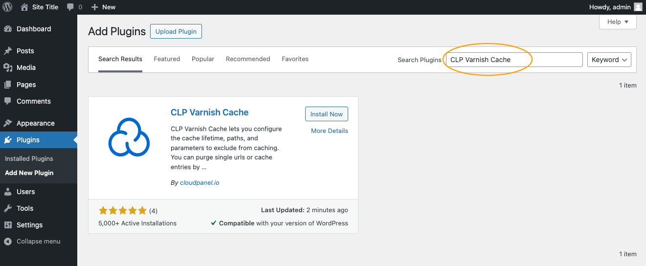 Search CLP Varnish Cache Plugin for WordPress