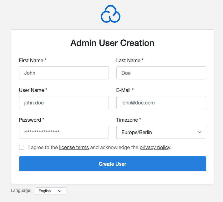 CloudPanel Admin User Creation