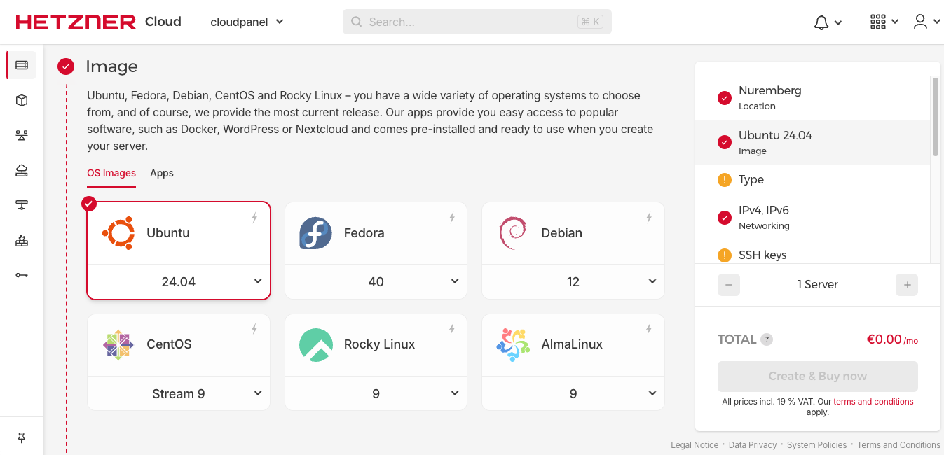 Select OS Image