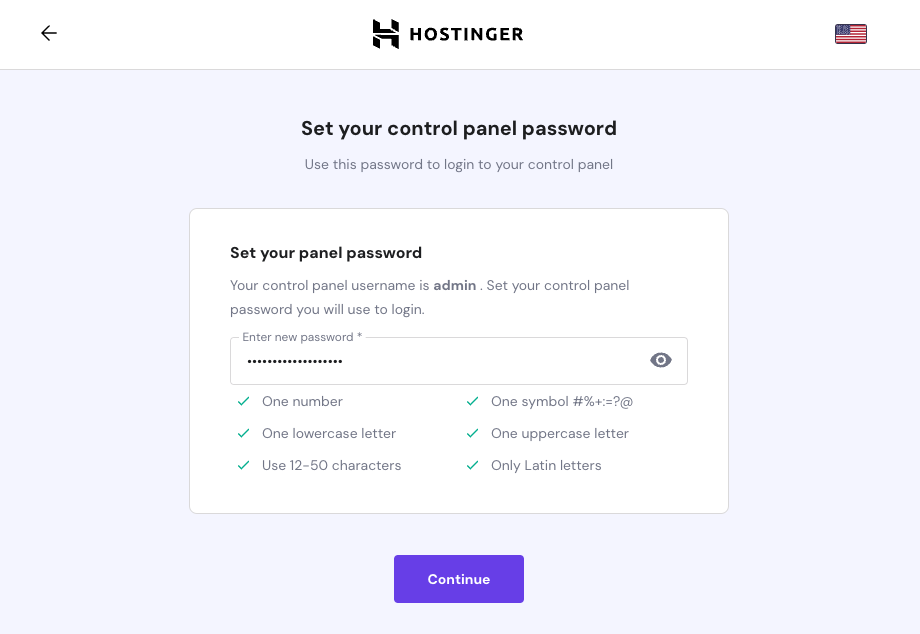 Enter CloudPanel Admin User