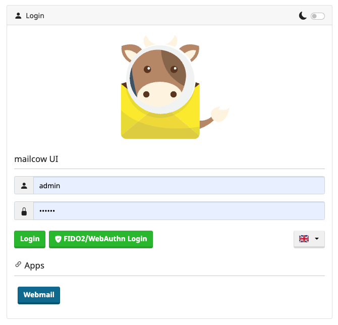 Mailcow Login