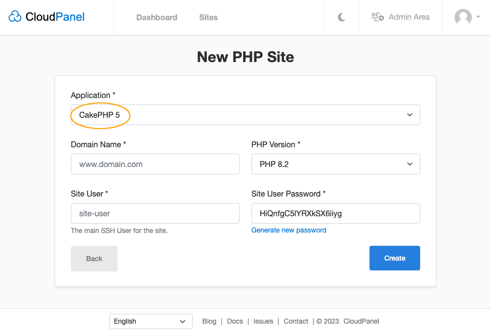Create a CakePHP Site