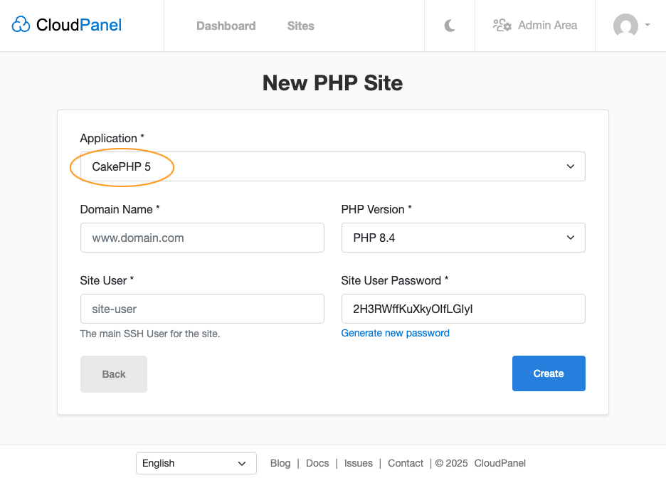Create a CakePHP Site