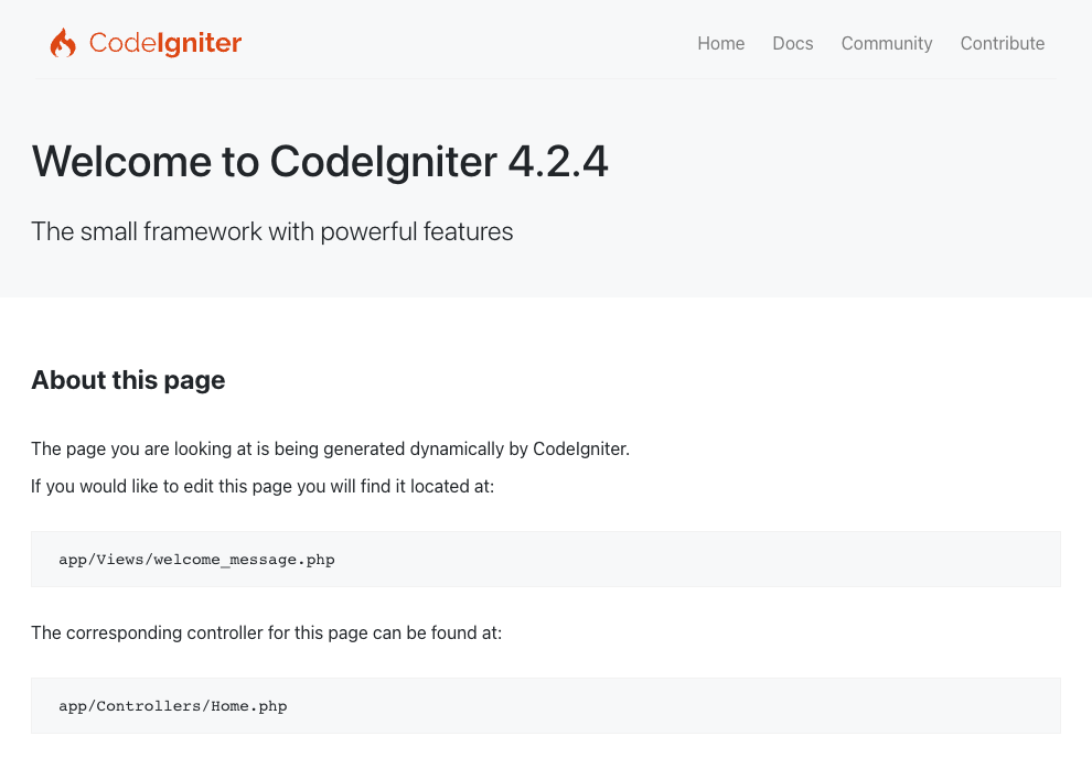 Welcome to CodeIgniter