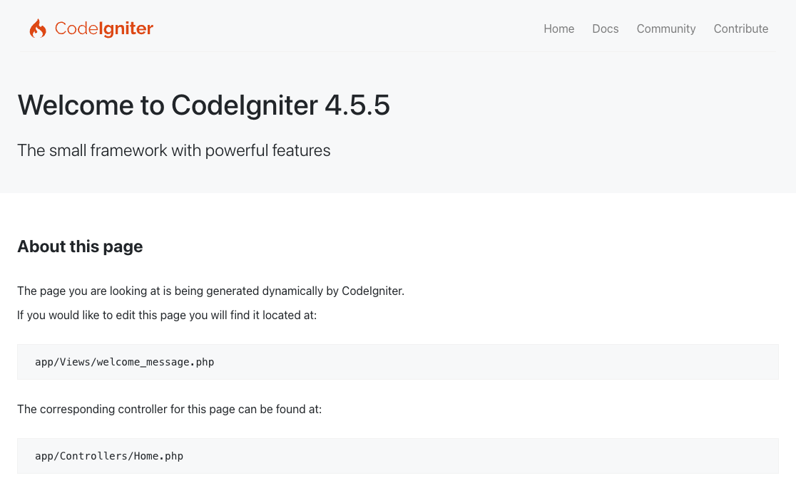 Welcome to CodeIgniter