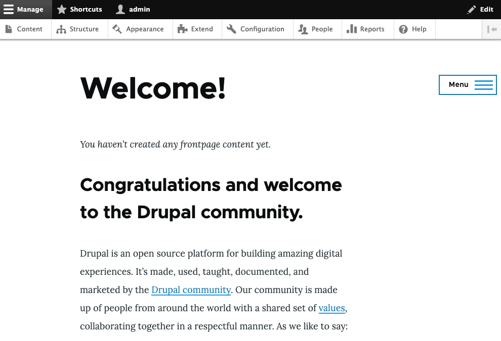Welcome to Drupal Site