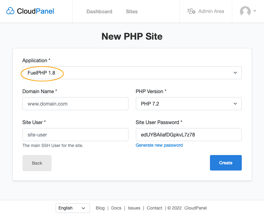 Create a FuelPHP Site