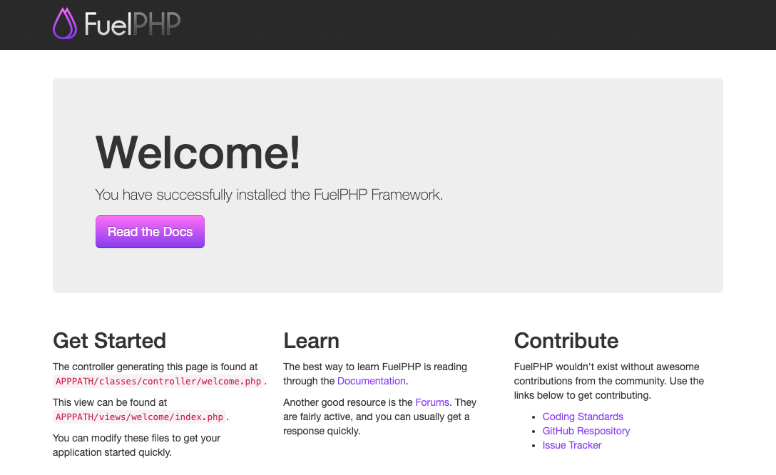 Welcome to FuelPHP