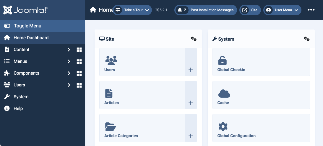 Joomla is now installed