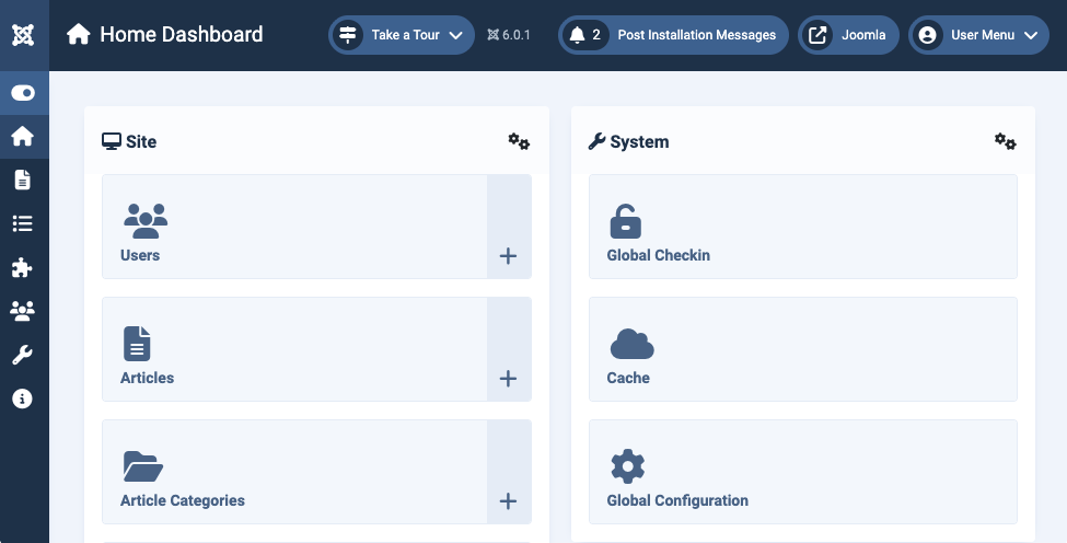 Joomla is now installed