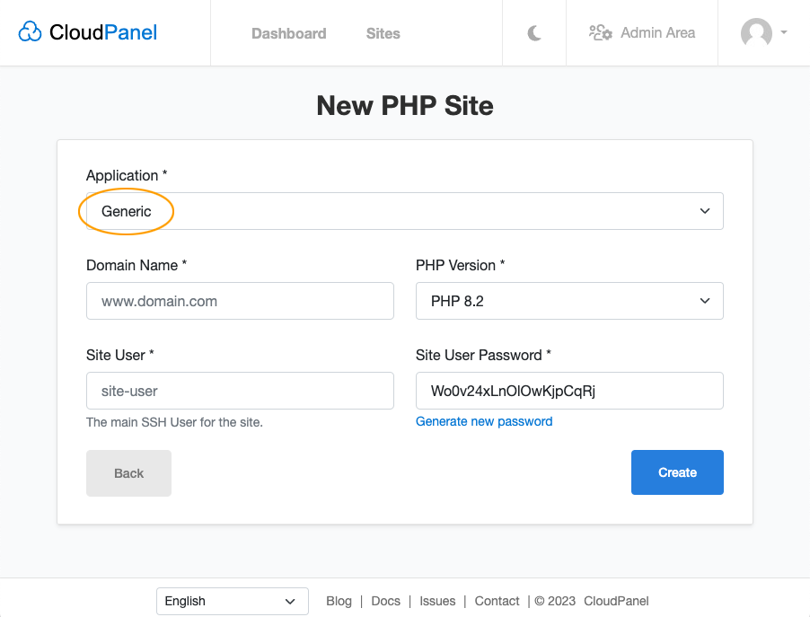 Create a PHP Site