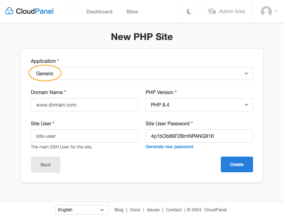 Create a PHP Site
