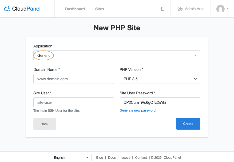 Create a PHP Site